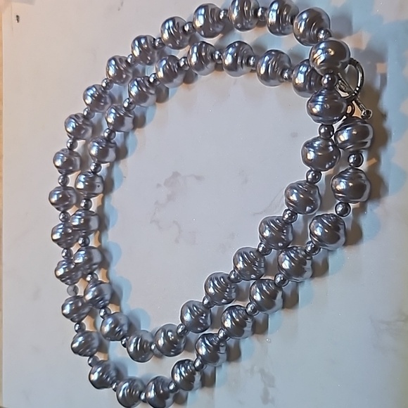 Set of 2 pearl imitation necklace - Picture 4 of 7